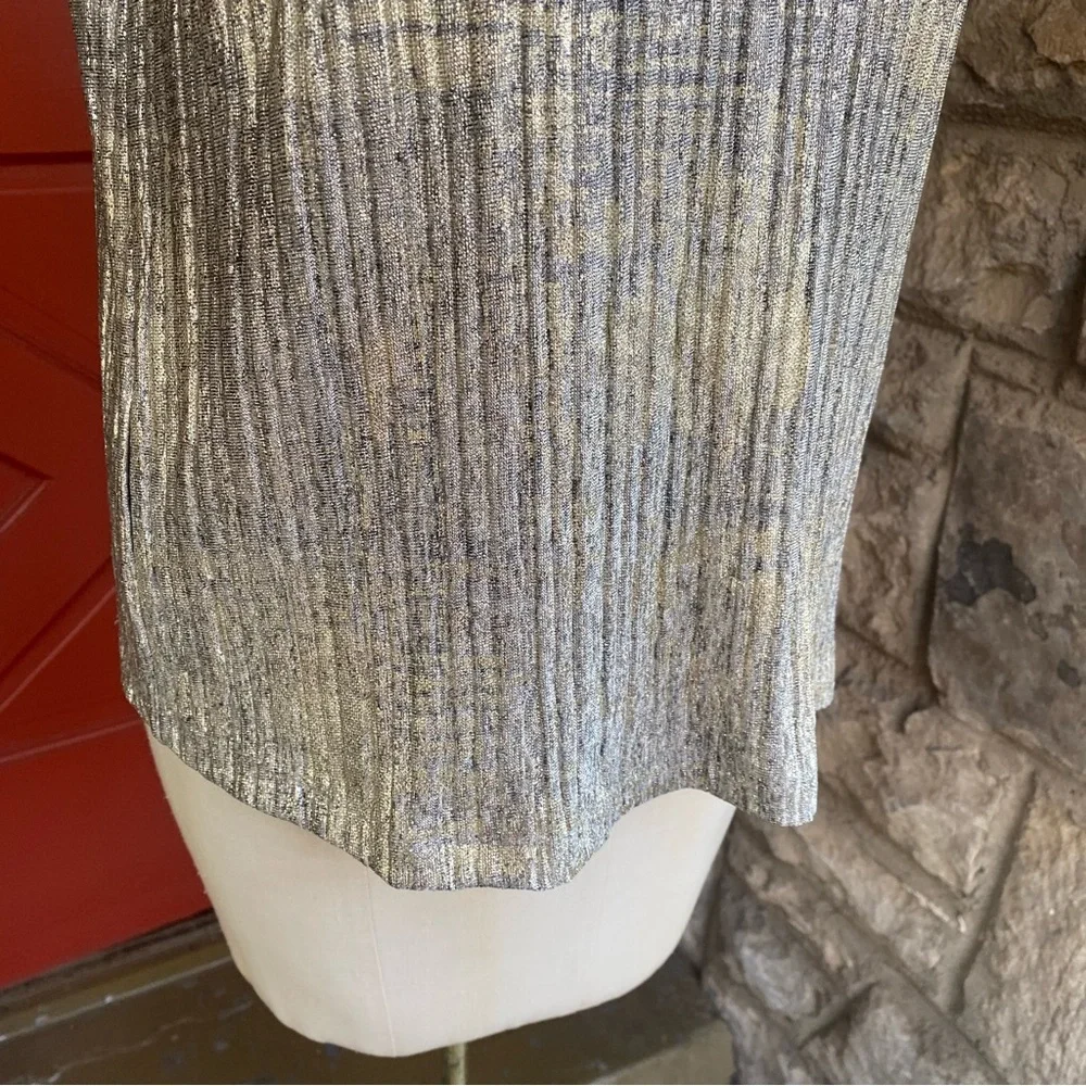 Moulinette Soeurs by Anthropologie shimmer silver gold festive tank top S - Picture 4 of 13